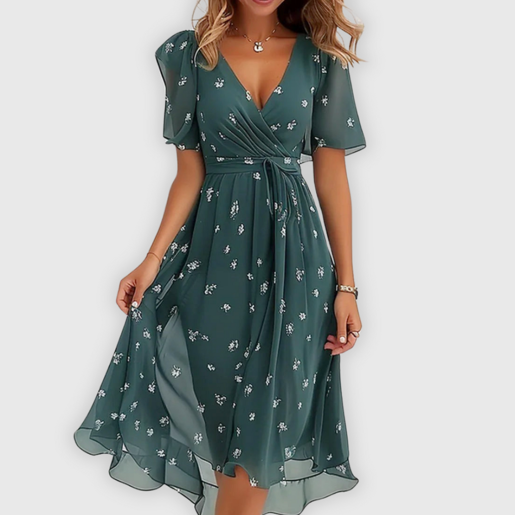 Lisa | Lebendiges Abstraktes Midikleid