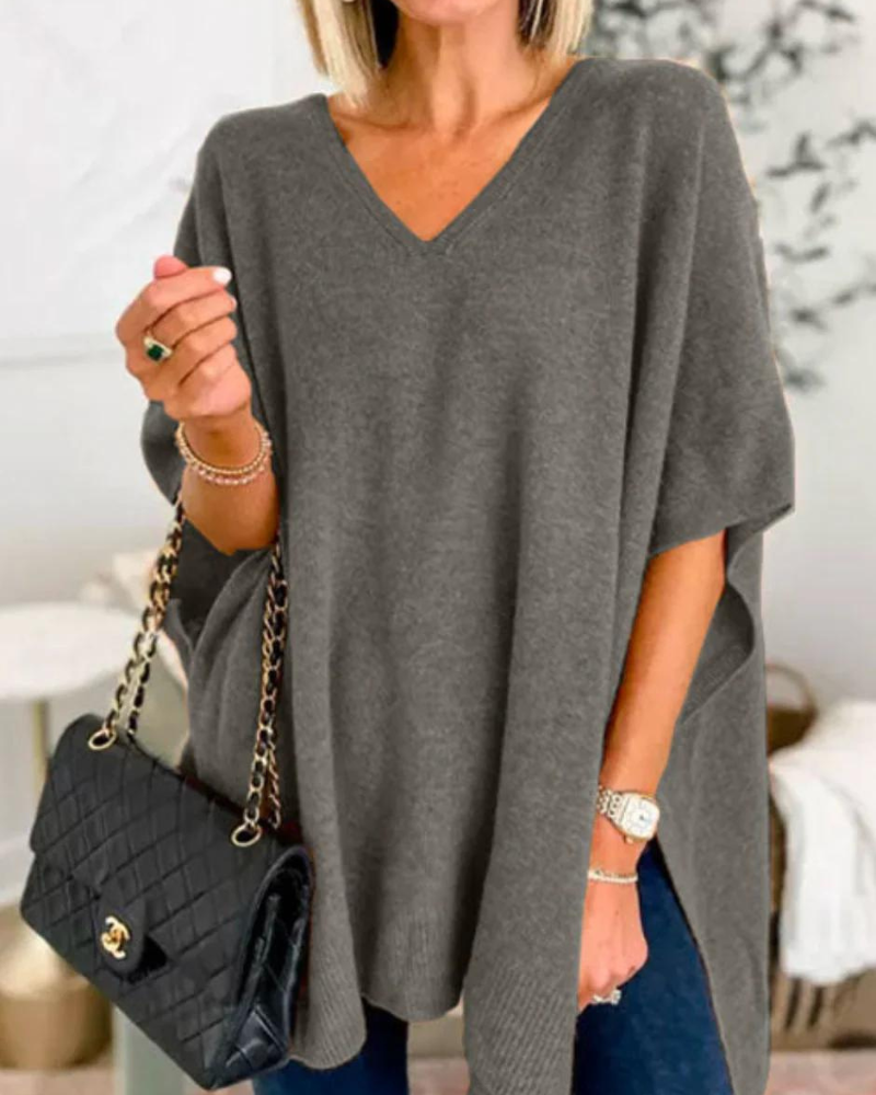 Erica | V-Ausschnitt Loose-Poncho
