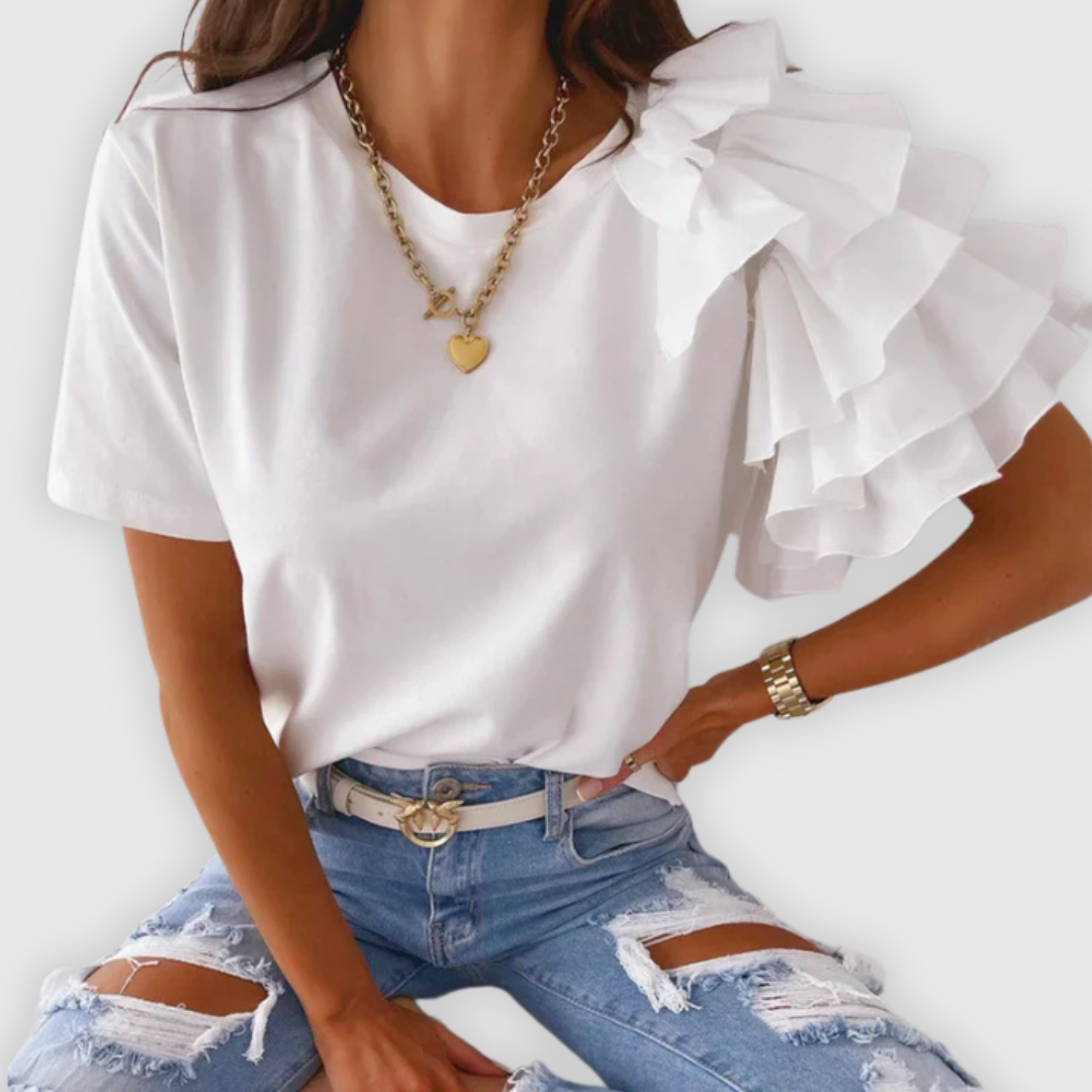 Greta | Lockeres Sommer-Shirt mit Volantärmeln