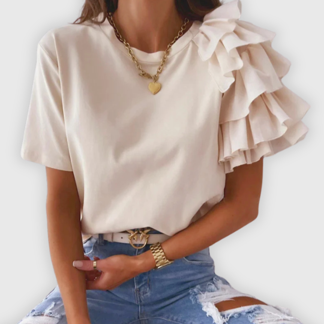 Greta | Lockeres Sommer-Shirt mit Volantärmeln