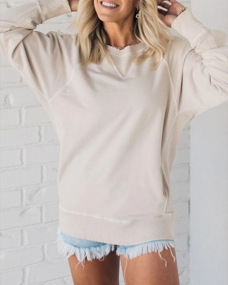 Viola | Gerippter Pullover mit Taschen