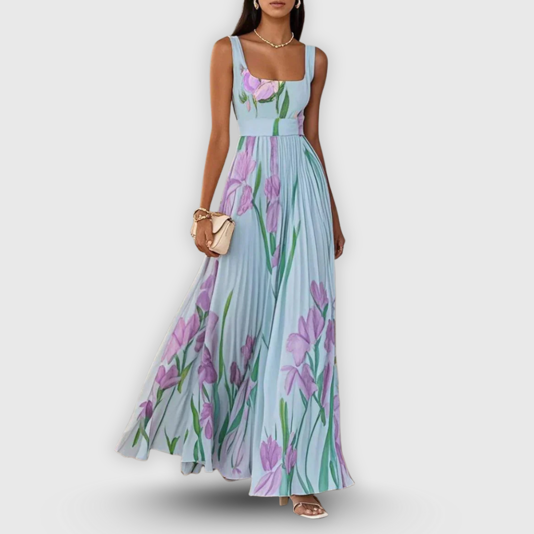 Regina | Handgefertigtes Maxikleid mit floraler Eleganz
