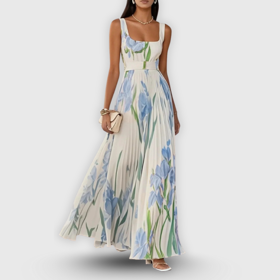 Regina | Handgefertigtes Maxikleid mit floraler Eleganz