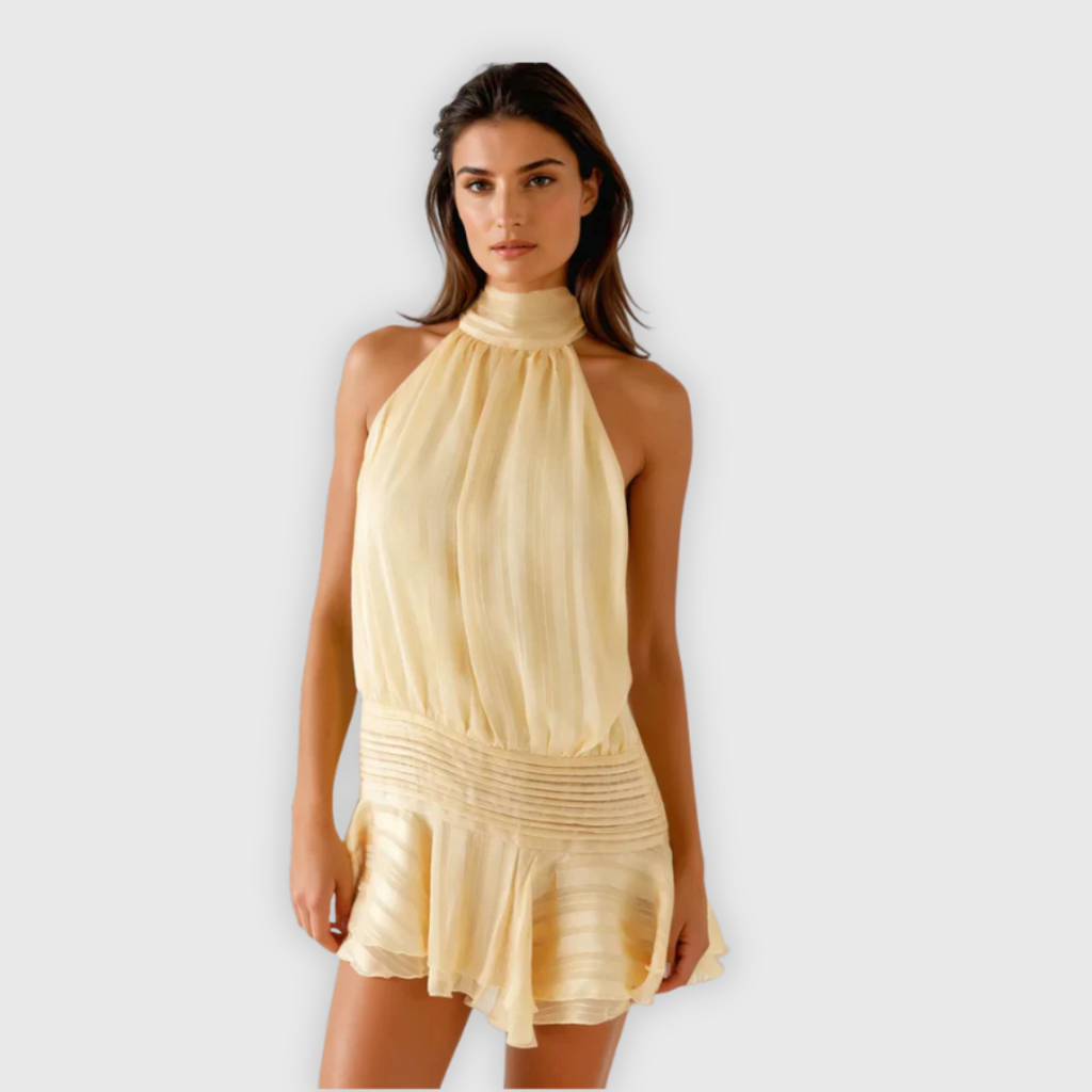 Luna | Minikleid mit Halterneck und Volants