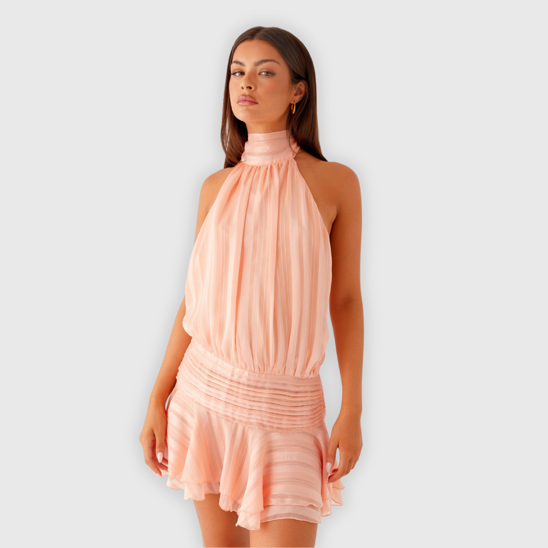 Luna | Minikleid mit Halterneck und Volants