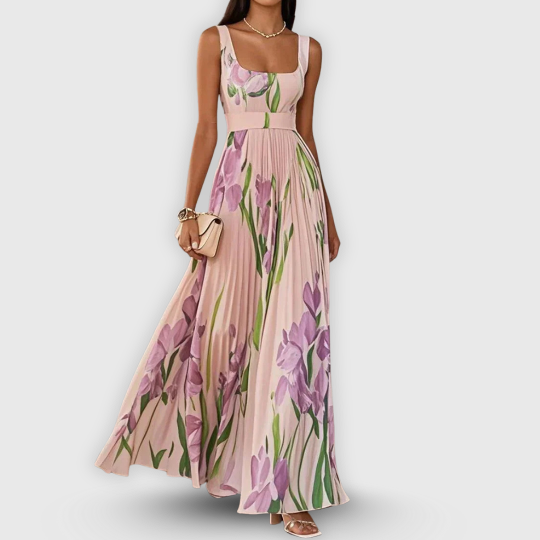 Regina | Handgefertigtes Maxikleid mit floraler Eleganz