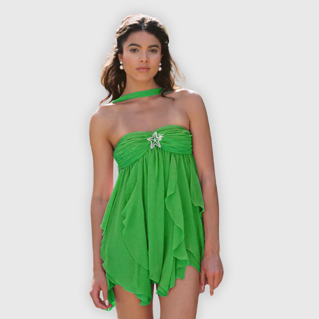 Monika | Geblümtes Chiffon-Minikleid