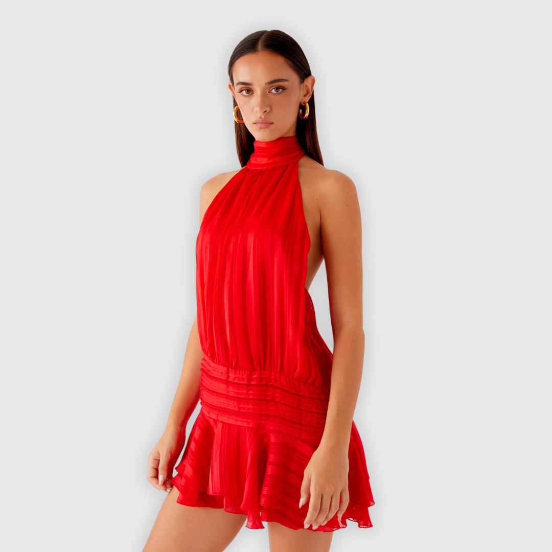 Luna | Minikleid mit Halterneck und Volants