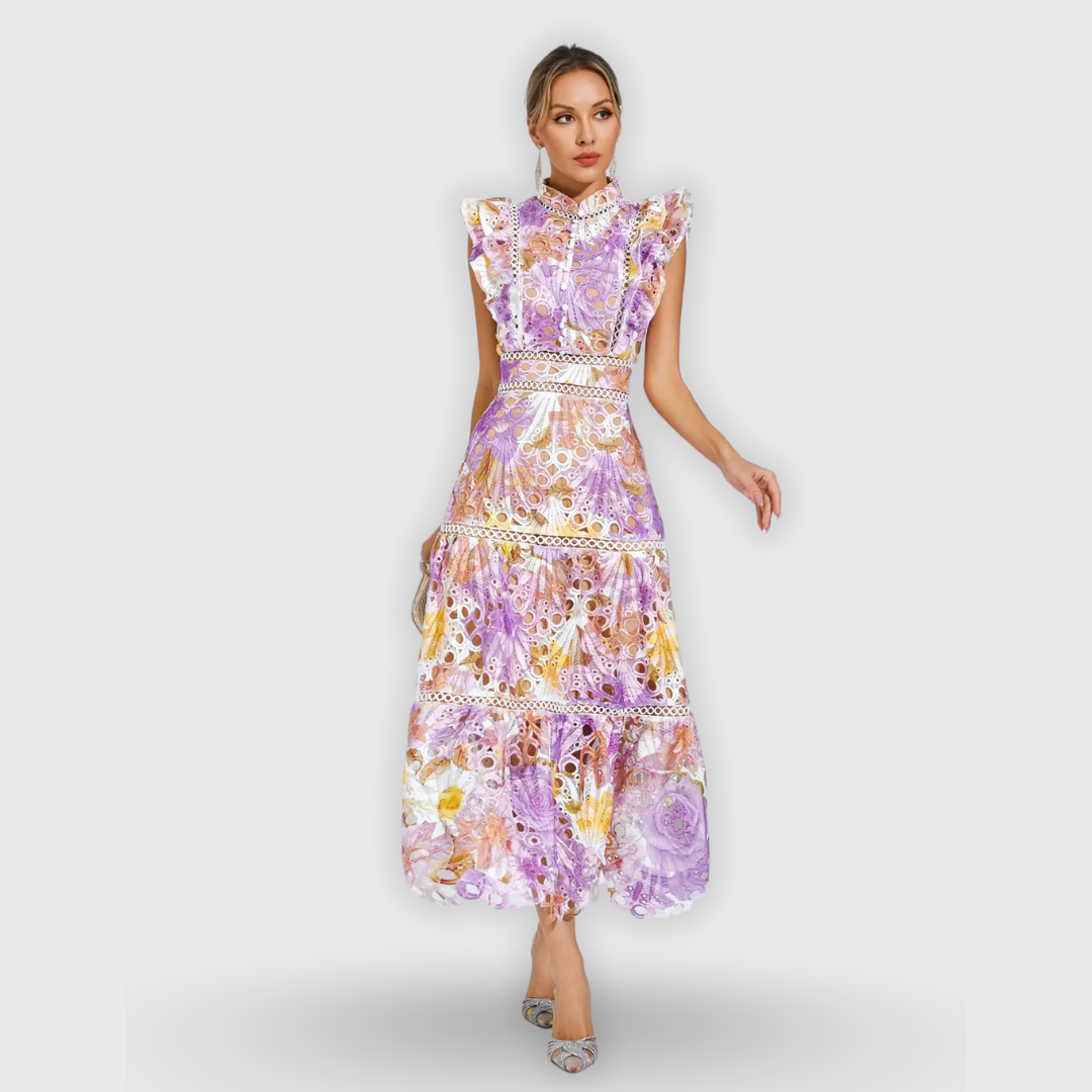 Paola | Ärmelloses Midikleid mit Spitzendetails