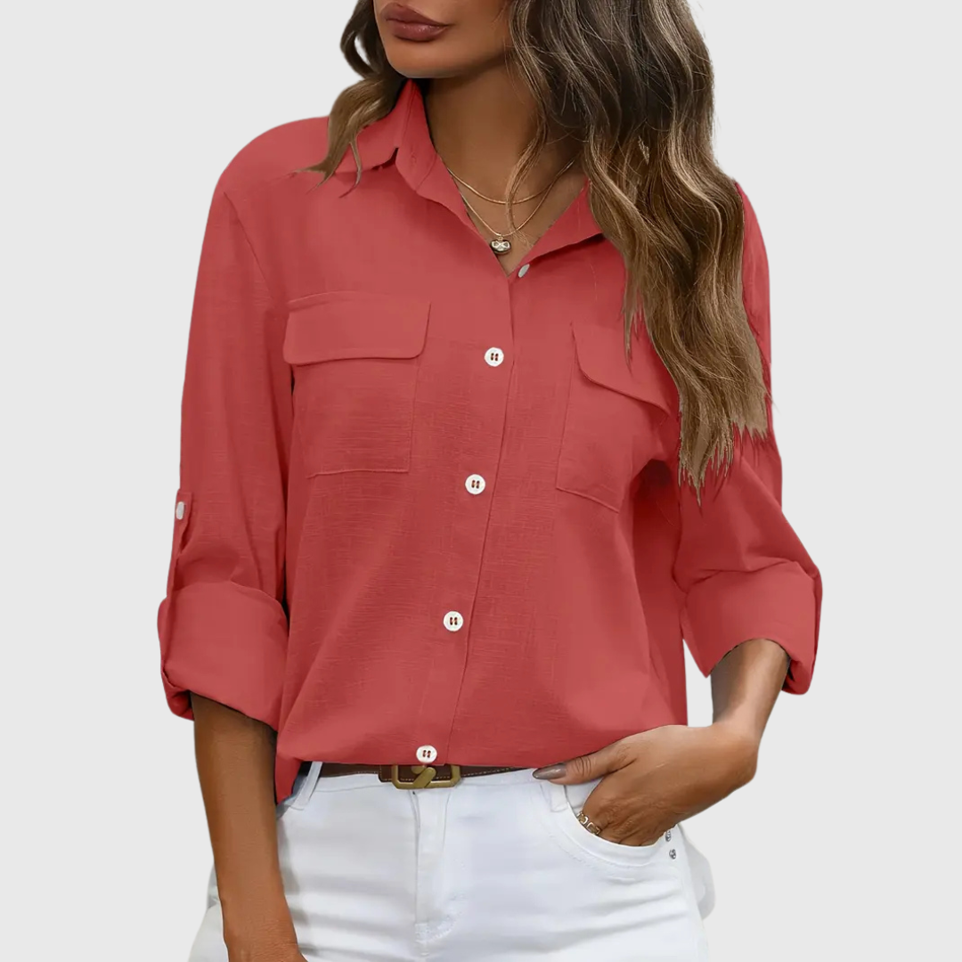Atena | Baumwollhemd mit Brusttaschen