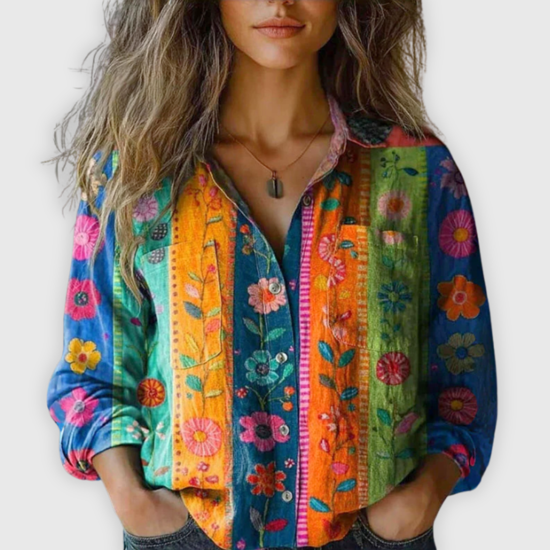 Nadia | Premium Handgefertigte Vintage-Bluse