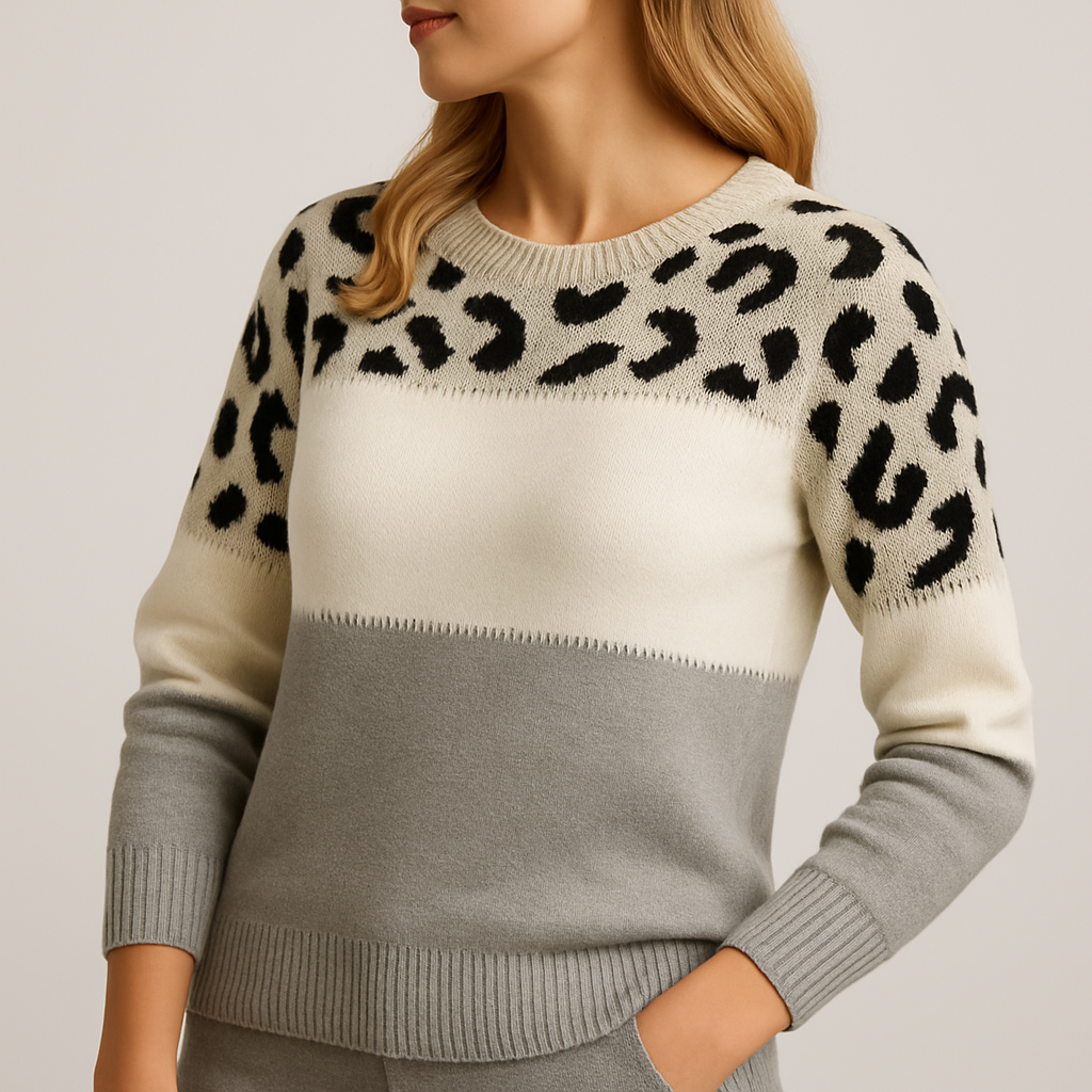 Chiara | Lässiger Pullover mit Leo-Design