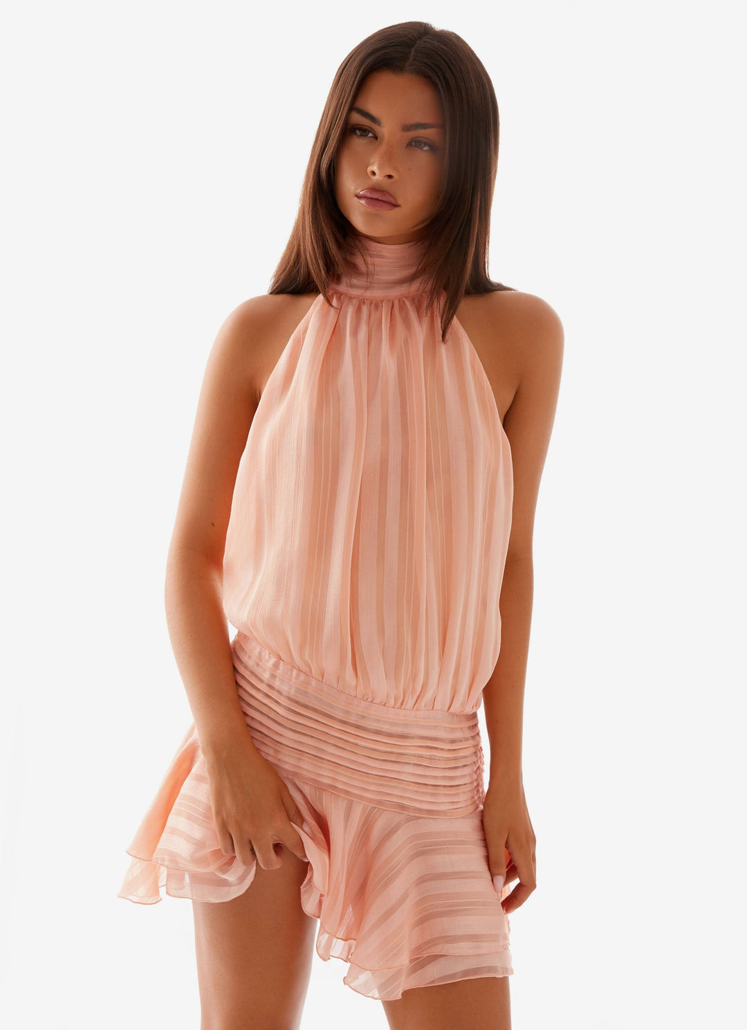 Luna | Minikleid mit Halterneck und Volants