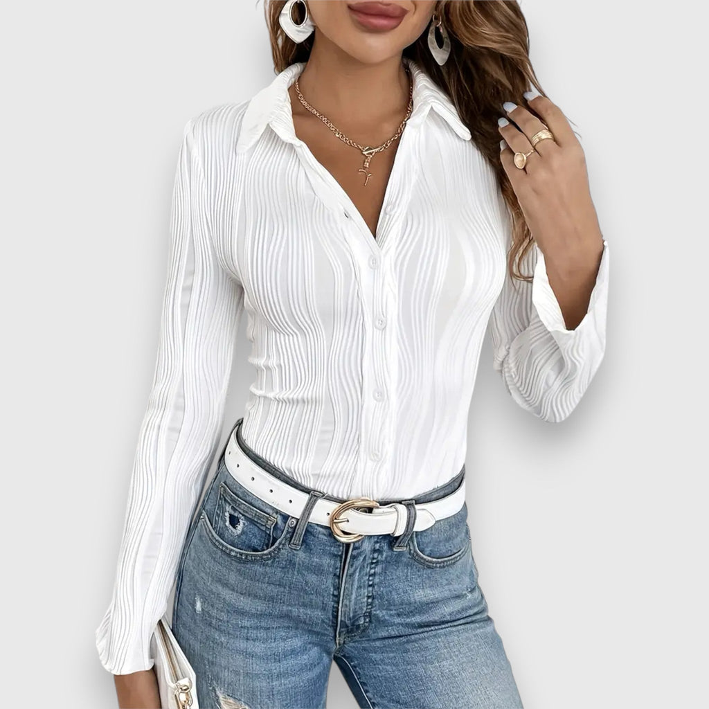 Carina | Bluse mit handwerklichem Polokragen