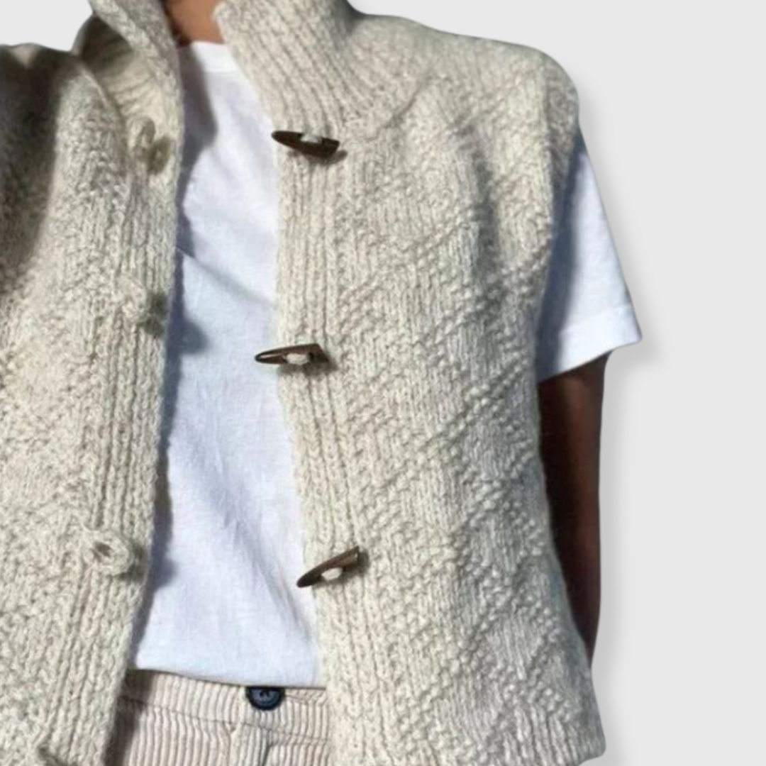 Ines | Elegante ärmellose Strickjacke