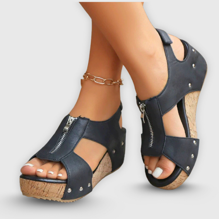 Ilona | Handgefertigte Sommerkeilsandalette