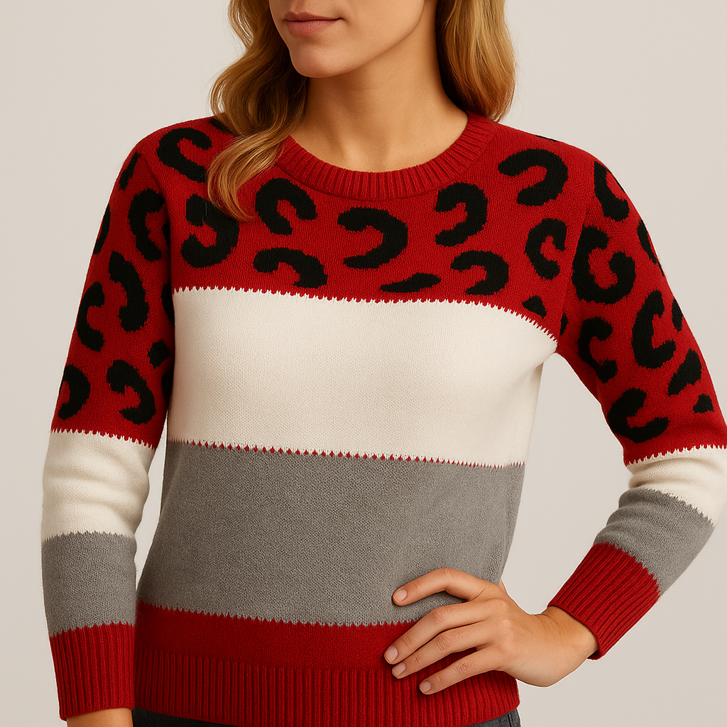 Chiara | Lässiger Pullover mit Leo-Design