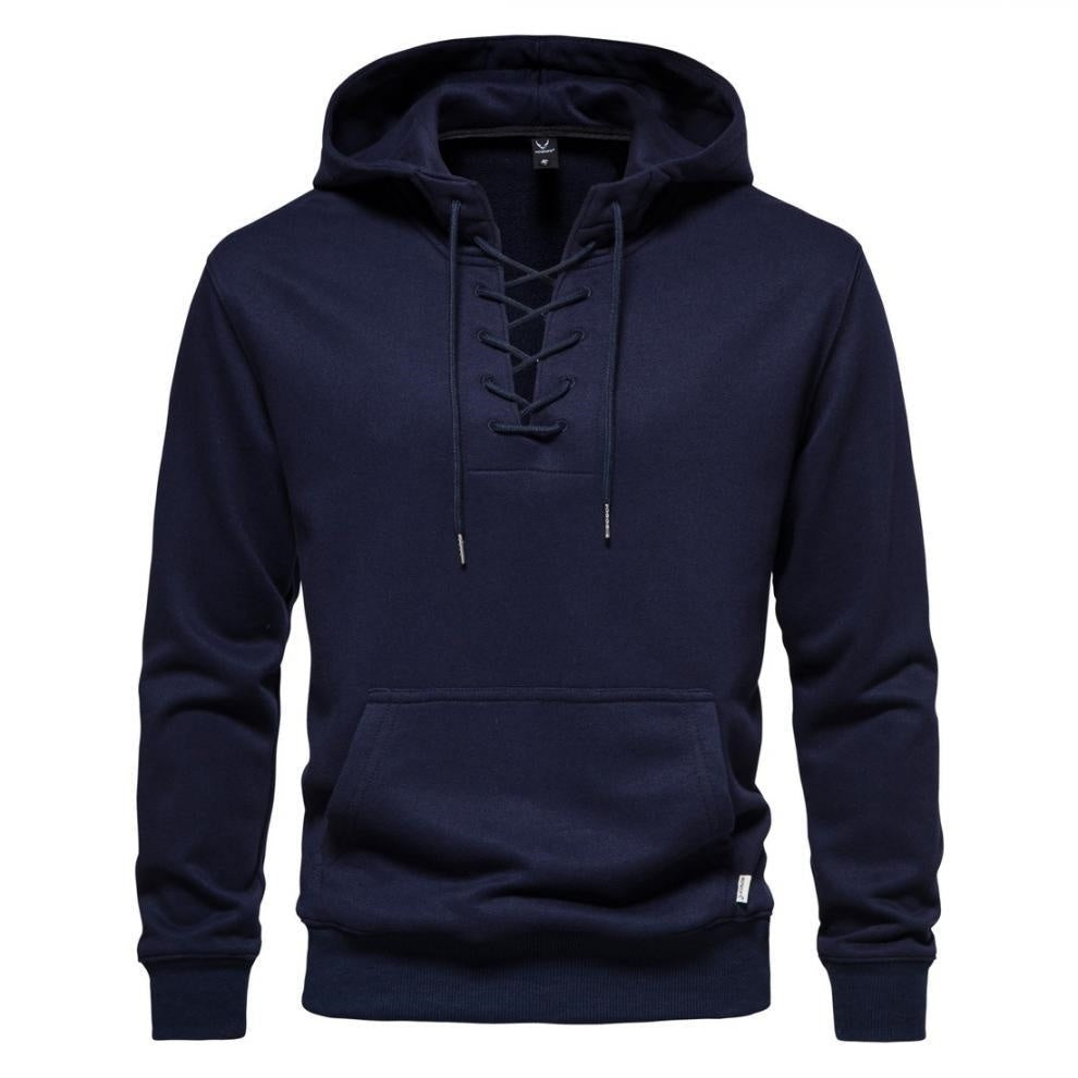 Valhalla X Cotton Lace-Up Hoodie