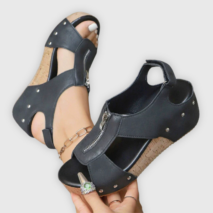 Ilona | Handgefertigte Sommerkeilsandalette
