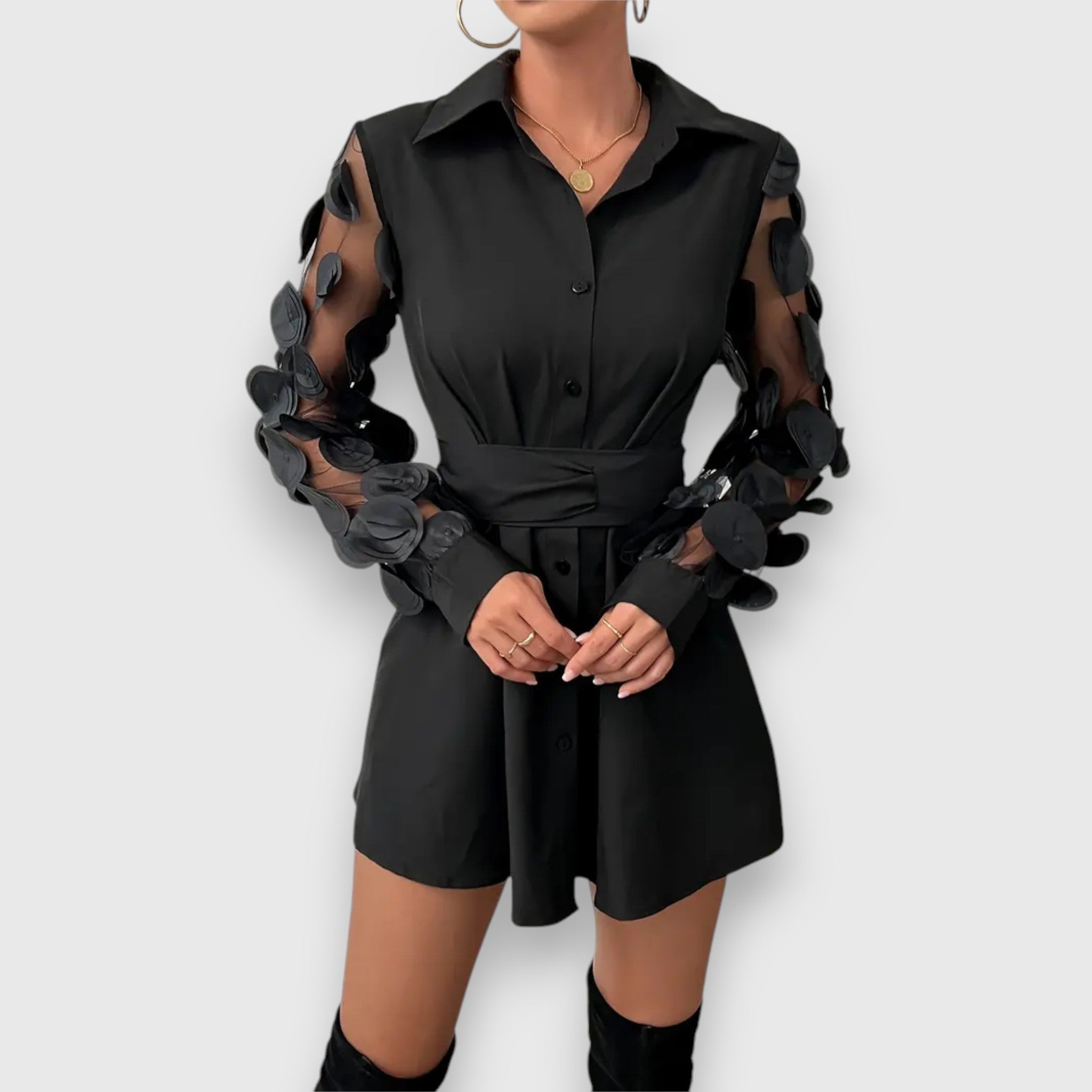 Celine | Midikleid handgenäht und raffiniert