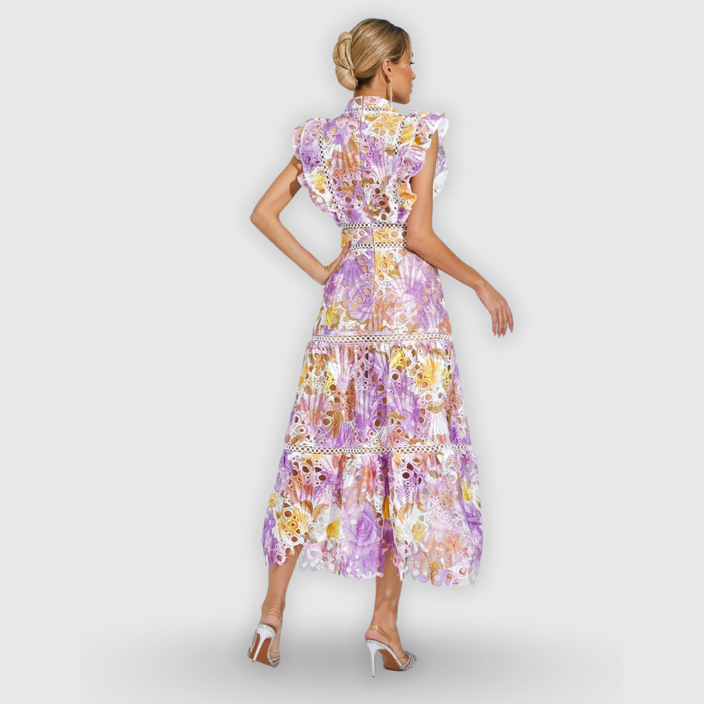 Paola | Ärmelloses Midikleid mit Spitzendetails