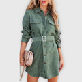 Marina | Trendiges Hemdkleid im Cord-Stil