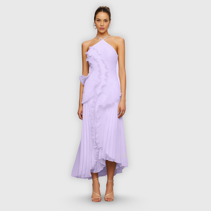 Virginia | Fließendes Midikleid mit Volant-Details