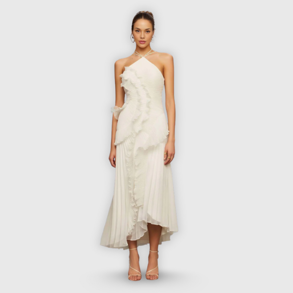 Virginia | Fließendes Midikleid mit Volant-Details