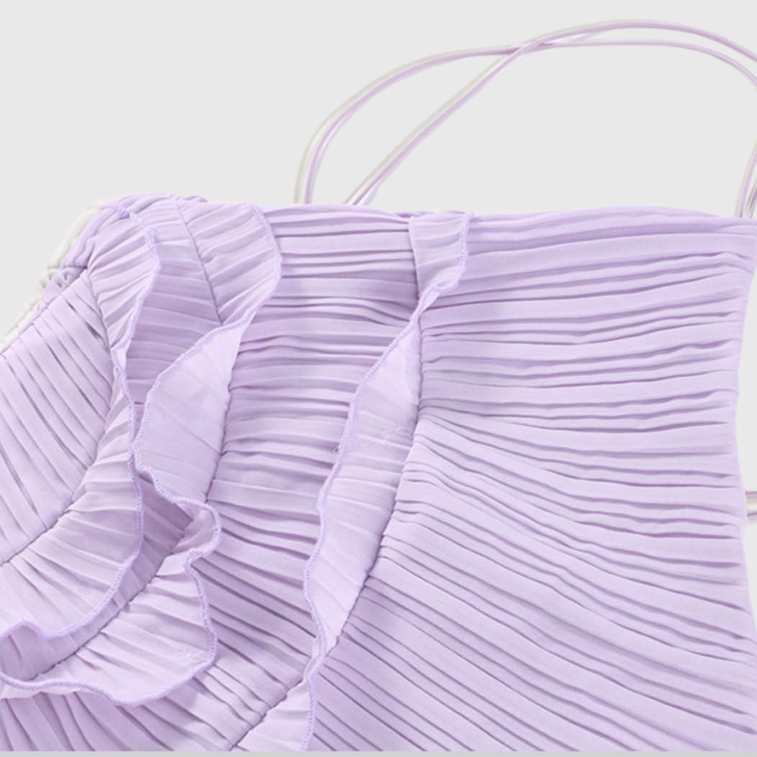 Virginia | Fließendes Midikleid mit Volant-Details