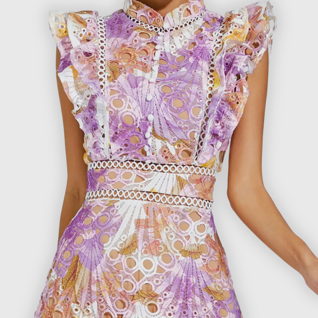 Paola | Ärmelloses Midikleid mit Spitzendetails