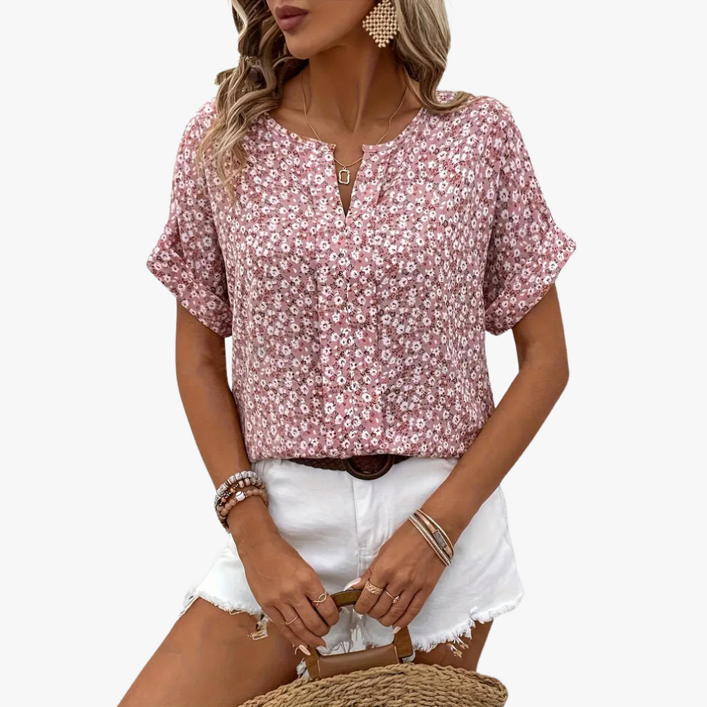 Lena | Vintage-Bluse mit Blumenmuster