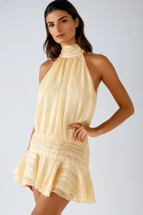 Luna | Minikleid mit Halterneck und Volants