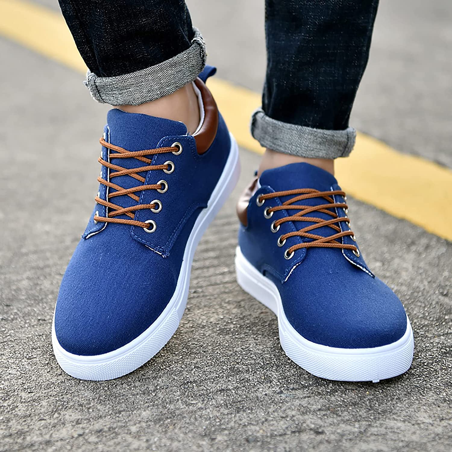 Herren Canvas Sneaker mit Schnürung und rutschfester Sohle