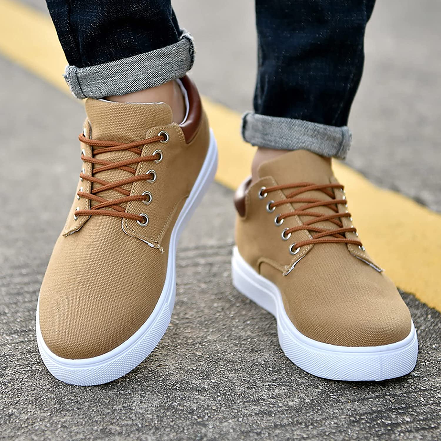 Herren Canvas Sneaker mit Schnürung und rutschfester Sohle
