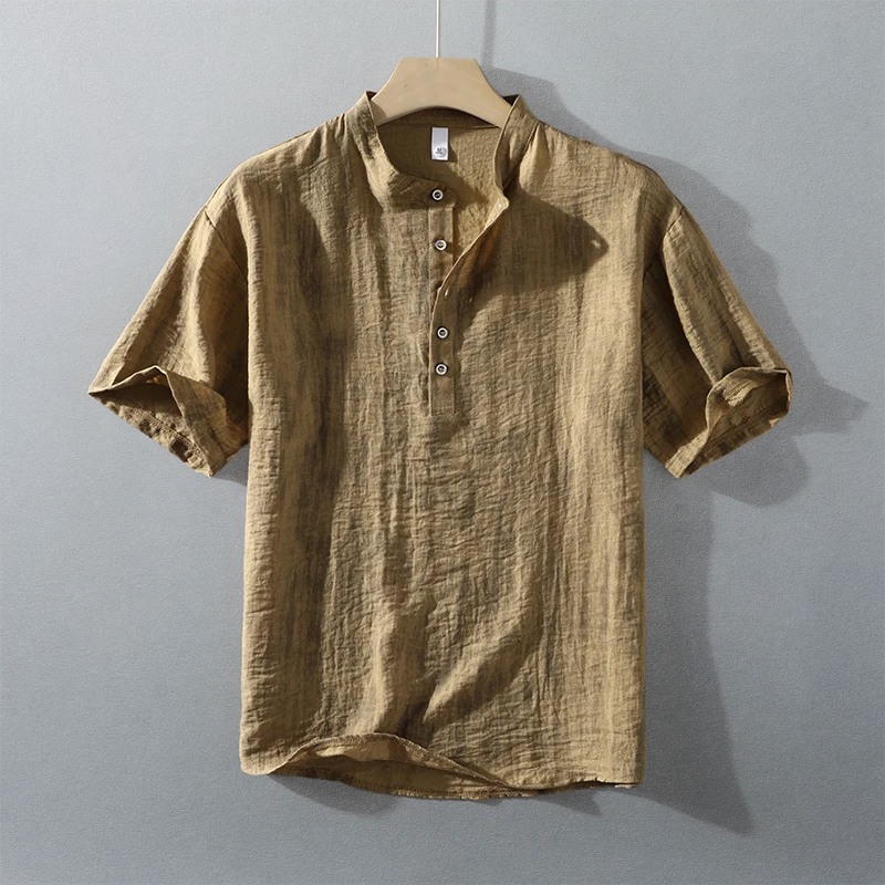 Calvin Linen Short-Sleeve Button-Up Shirt