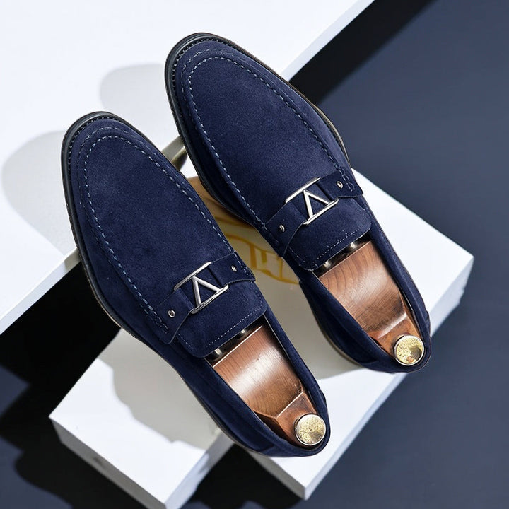 Herren Wildleder Loafer mit Metallschnalle