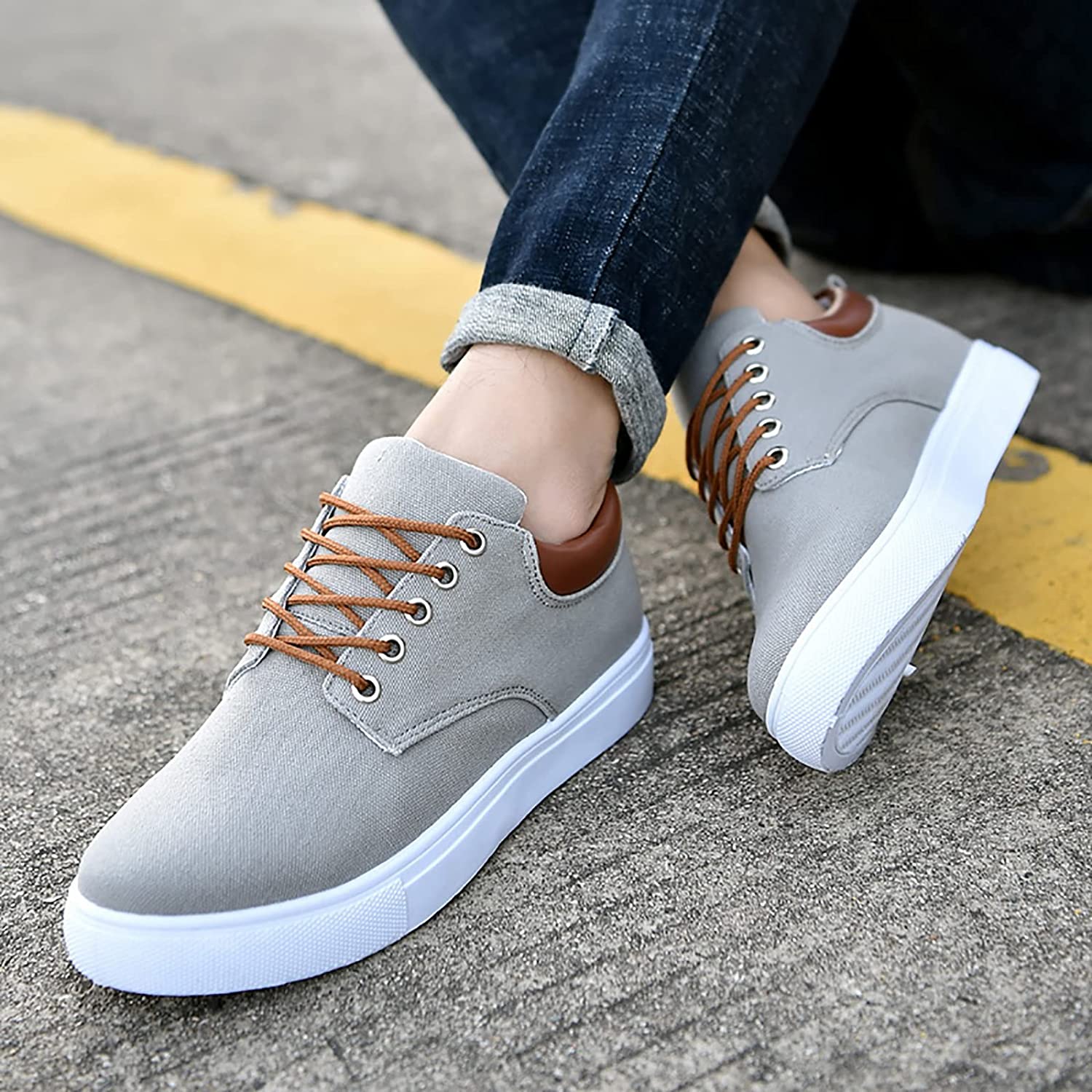 Herren Canvas Sneaker mit Schnürung und rutschfester Sohle