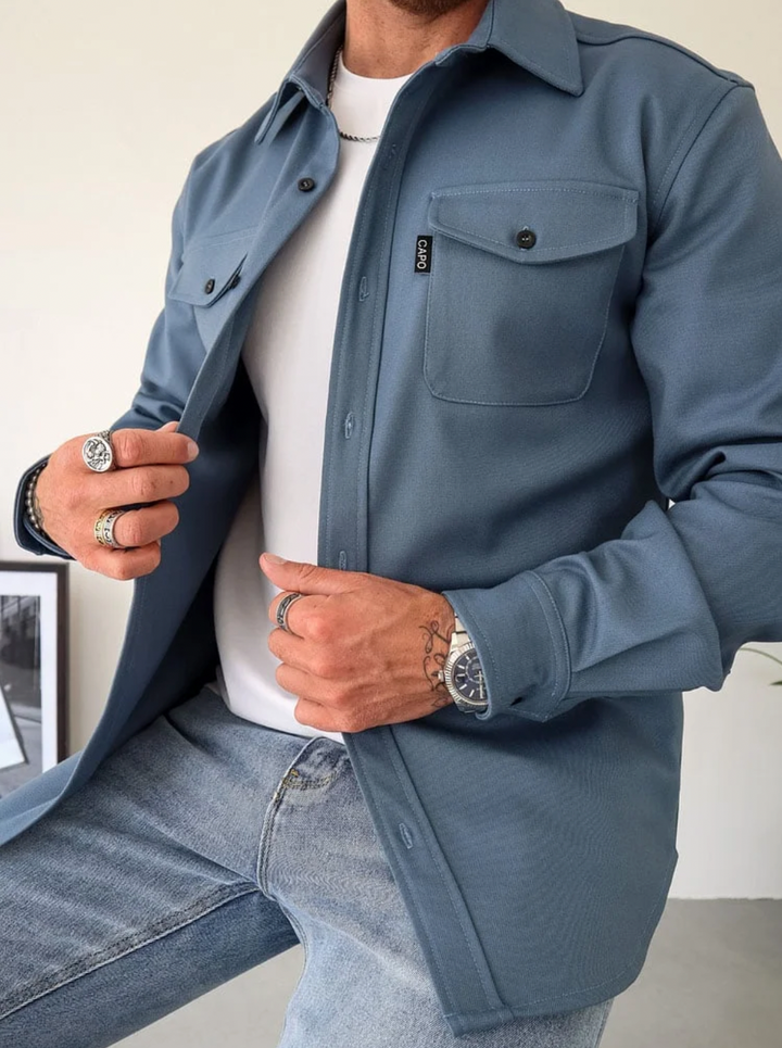 Herren Overshirt aus Baumwollmischung mit Brusttaschen