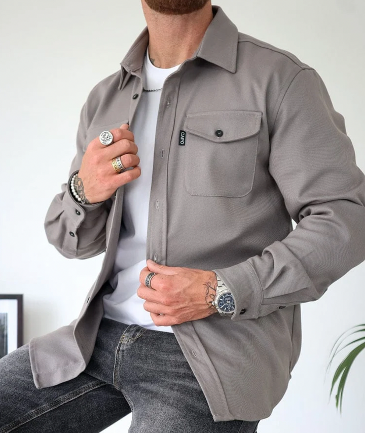 Herren Overshirt aus Baumwollmischung mit Brusttaschen