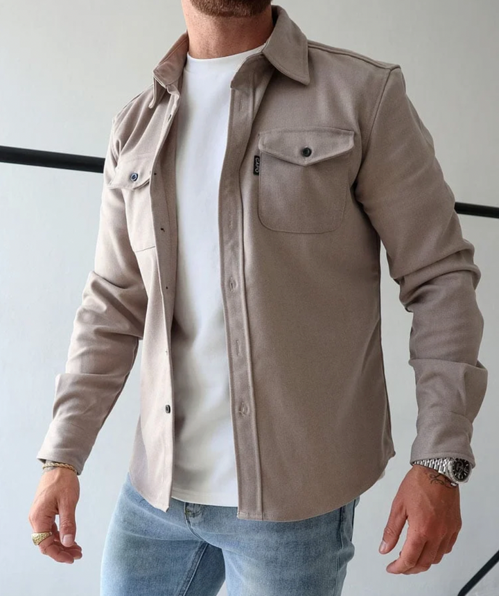 Herren Overshirt aus Baumwollmischung mit Brusttaschen