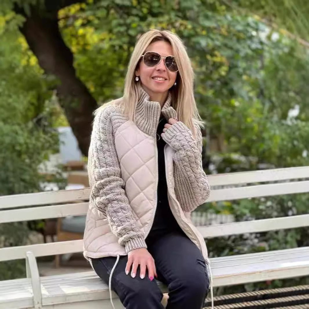 Aurora | Steppjacke mit Strickärmeln