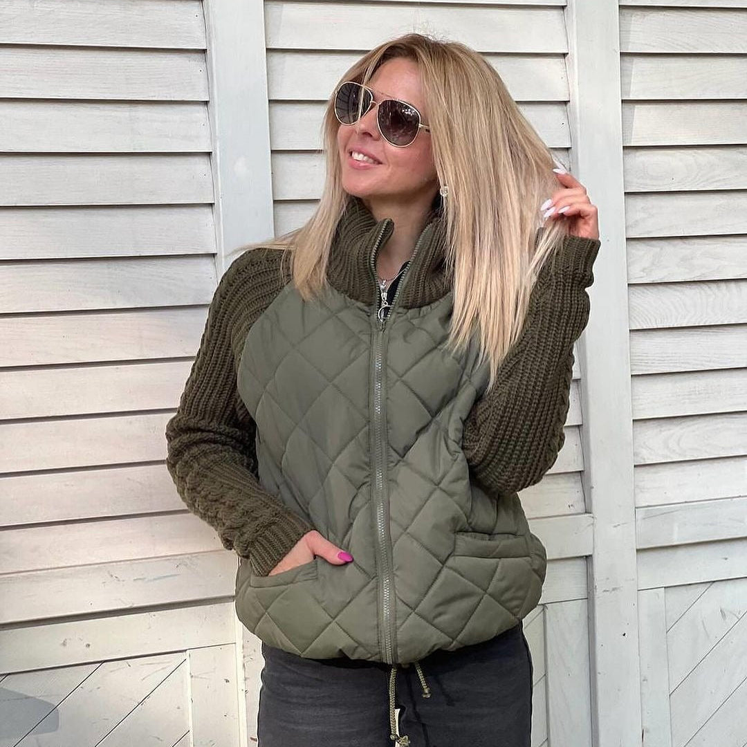 Aurora | Steppjacke mit Strickärmeln