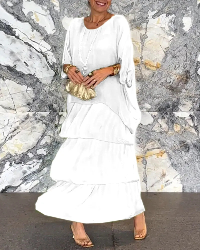 Nora | Elegantes Chiffon Boho Freizeitkleid