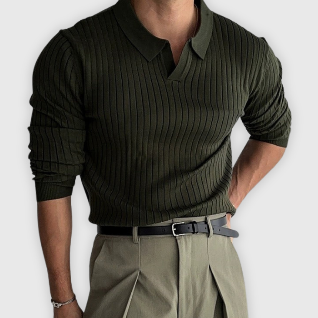 Giulio | Feinstrick Polo langarm