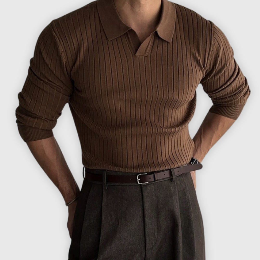 Giulio | Feinstrick Polo langarm