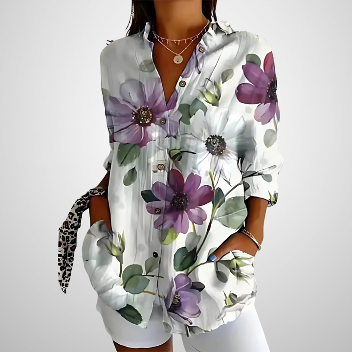 Martina | Langarm-Bluse mit hochwertigem Blumendruck