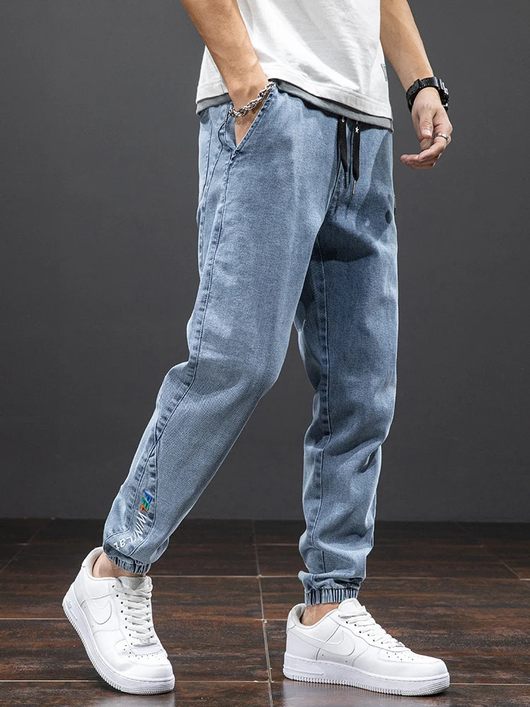Herren Jogger Jeans | Bequeme Denim-Jogginghose mit Kordelzug
