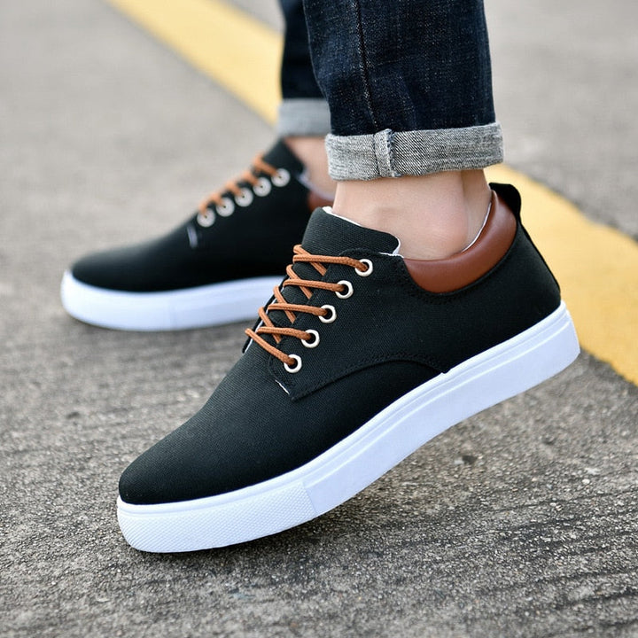 Herren Canvas Sneaker mit Schnürung und rutschfester Sohle