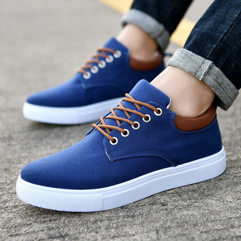 Herren Canvas Sneaker mit Schnürung und rutschfester Sohle