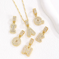 Moissanite Buchstaben-Initialen Halsketten-Set